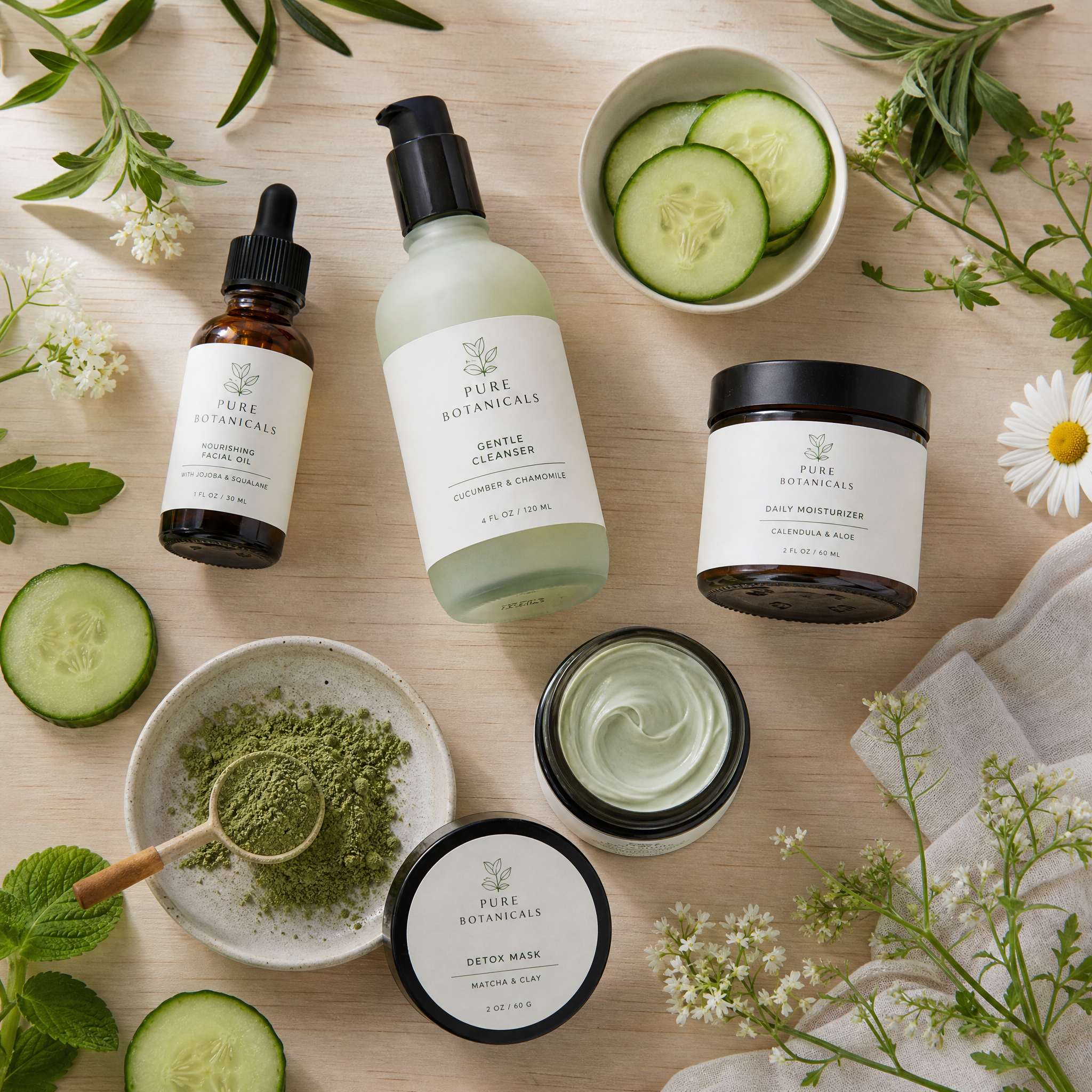 Clean Beauty Skincare Flat Lay