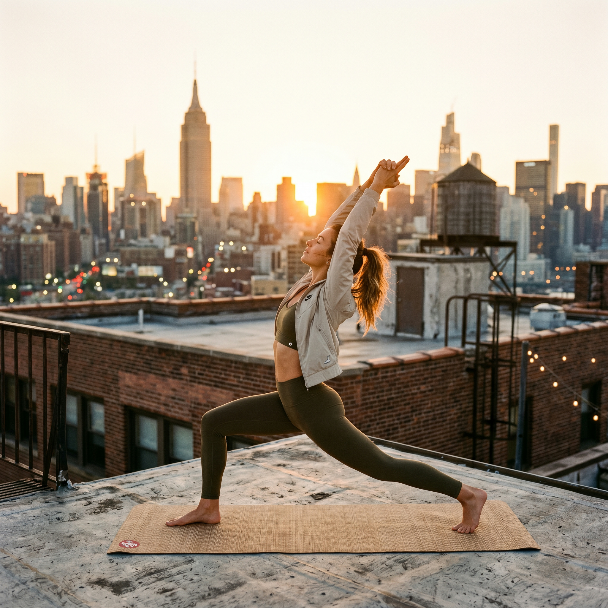 Rooftop Yoga at Sunrise