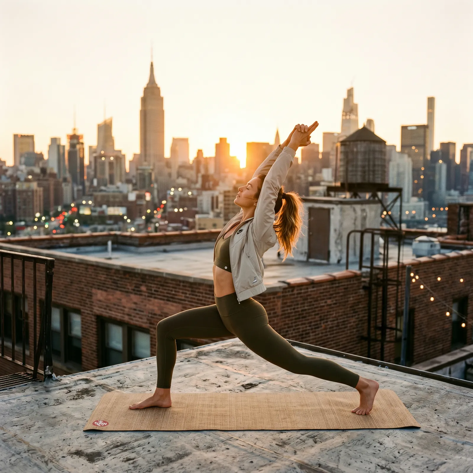 Rooftop Yoga at Sunrise