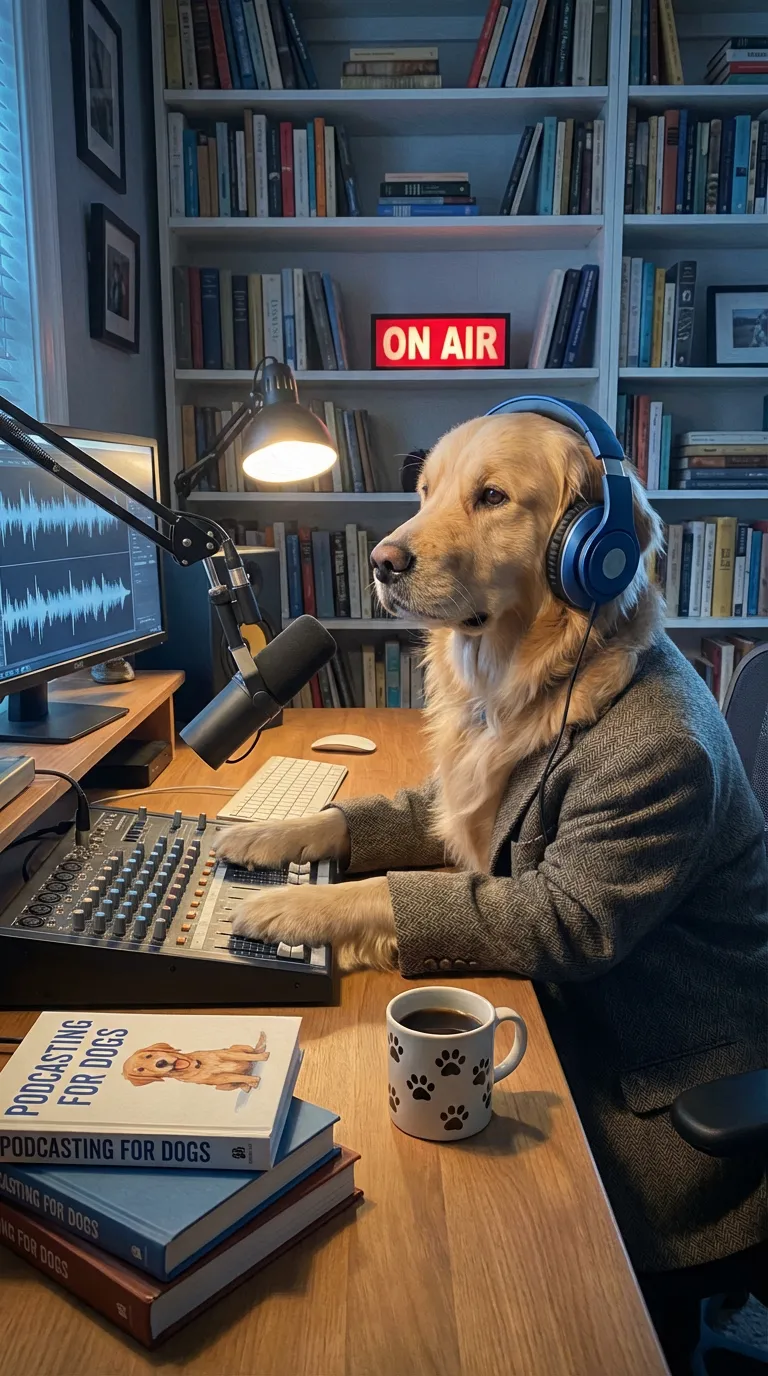 Podcasting Golden Retriever