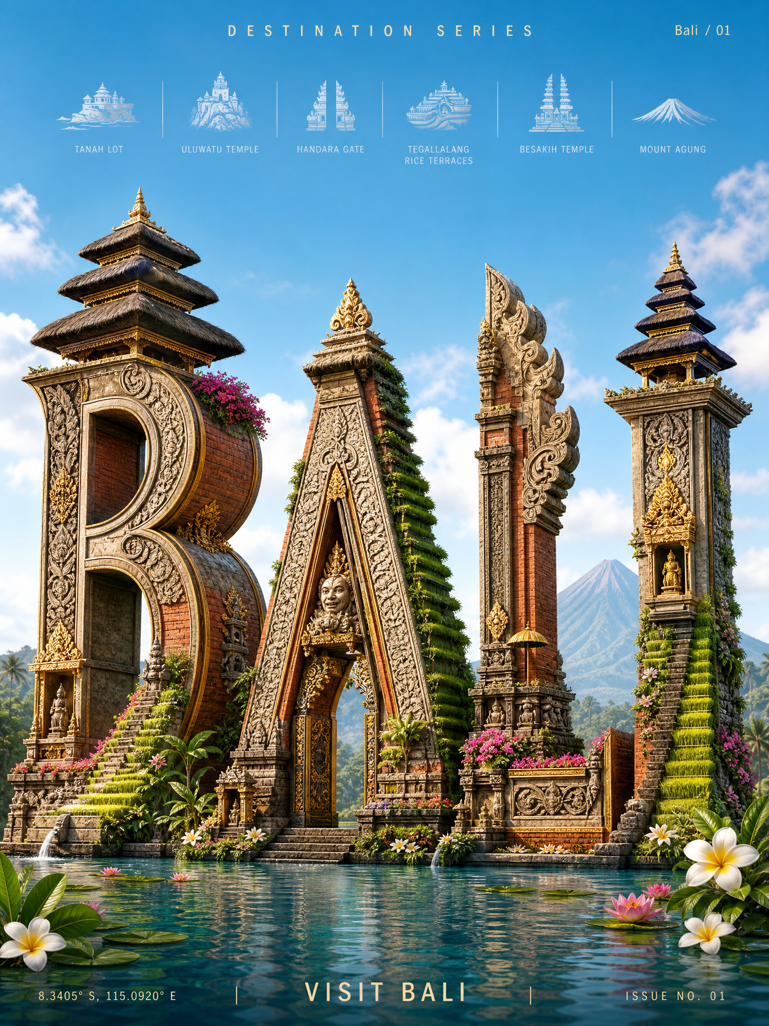 Bali Architectural Typography Poster