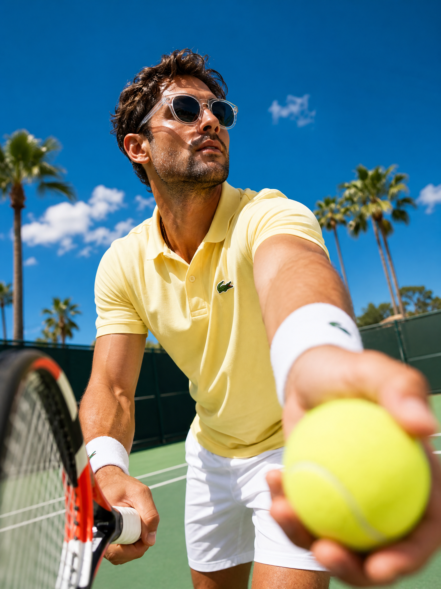 Athlete on Tennis Court