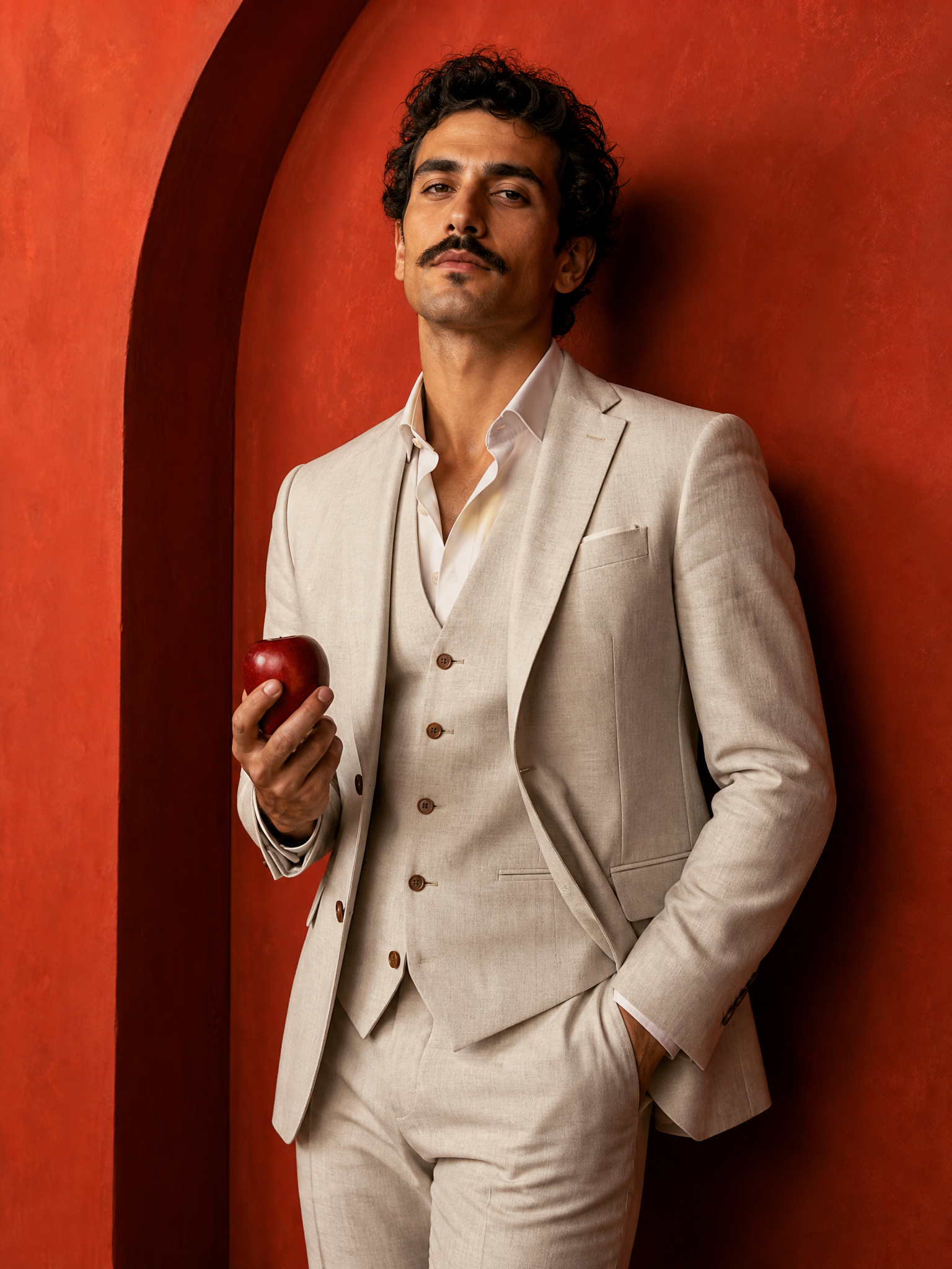 Sophisticated Man with Apple