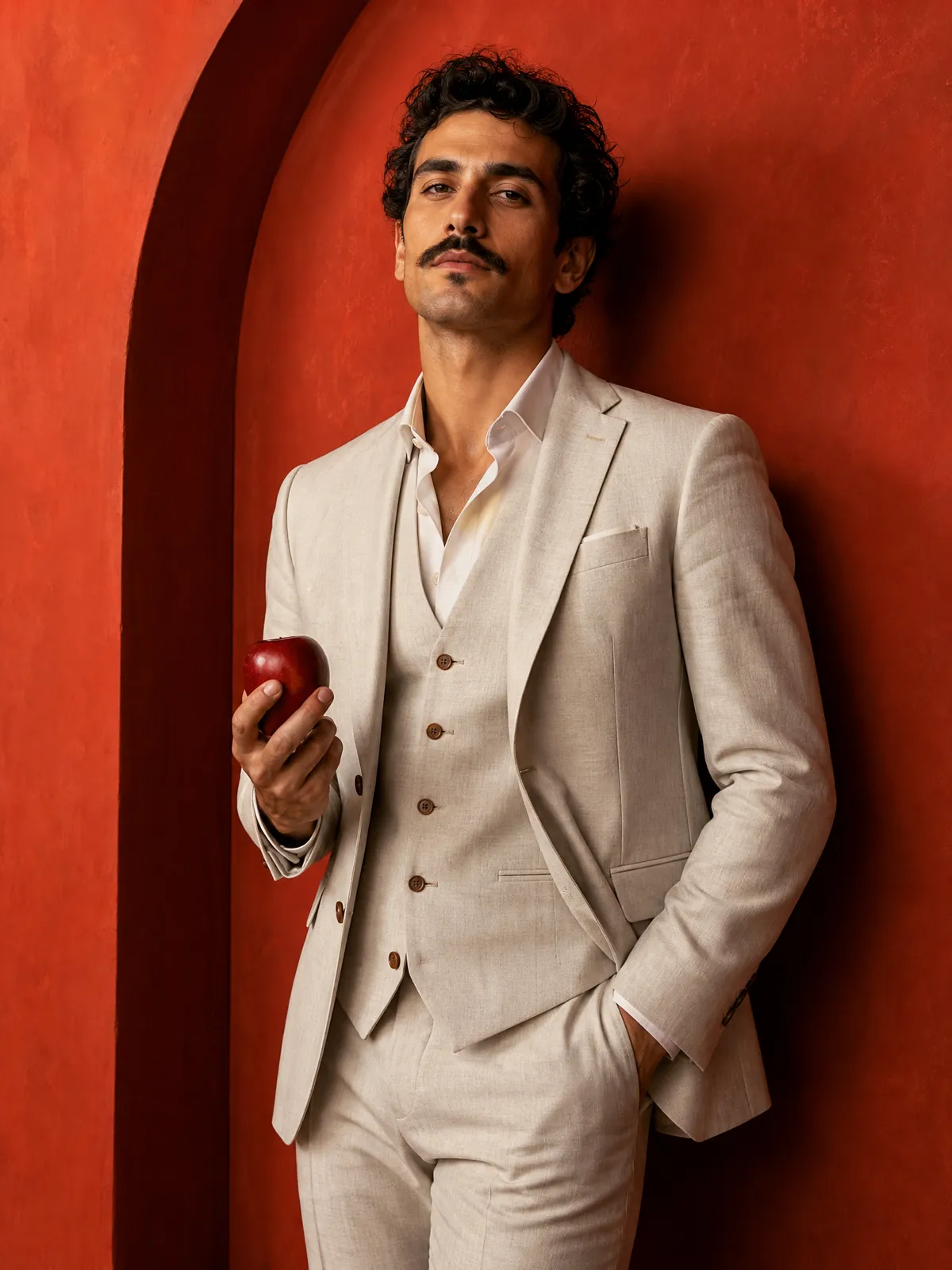 Sophisticated Man with Apple