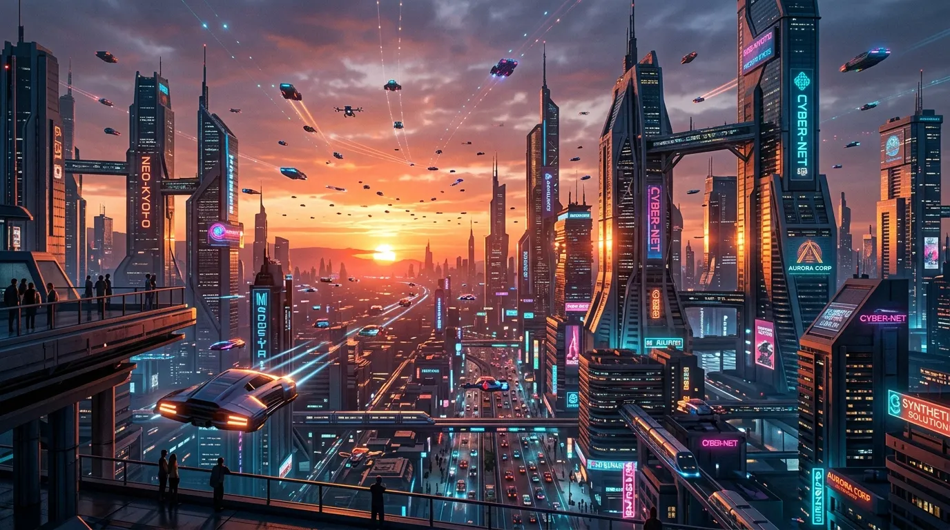 Neon City Sunset